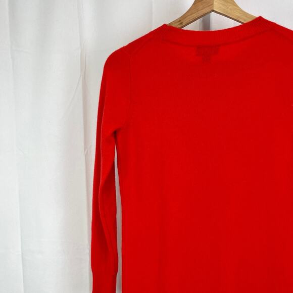 J.Crew Long Sleeve Everyday Cashmere Crewneck Dress AF263 Red Orange 2XS XXS - Picture 7 of 11